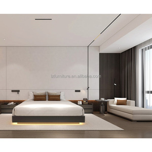 Cost-Effective Modern Minimalist Hotel Bedroom Furniture Sets <b>Queen</b> <b>Size</b> Wood Frame Upholstered <b>Bed</b> With Headboard & Nightstands - Product Image 4