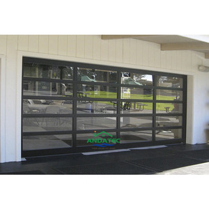<span class=keywords><strong>Porte</strong></span> <span class=keywords><strong>de</strong></span> <span class=keywords><strong>garage</strong></span> en verre à cadre blanc minimaliste avec élévateur motorisé pour maison résidentielle - Product Image 4