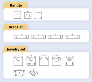 Boîte à bijoux en carton rigide personnalisée pour boucles d'oreilles, bracelet, collier, avec laminage brillant, impression dorée pour l'emballage et l'affichage du logo - Product Image 6