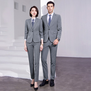 Unisex Business Suit Long Sleeve Polyester Fall 2024 Workwear Comfortable Professional Commuter Style - Product Image 4