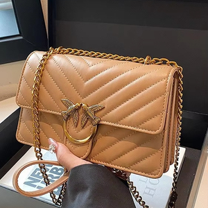 Nouvelles Sacs Messager Tendance Vintage pour Femmes, Sacs à Main Carrés Haut de Gamme Doublement Imperméables avec Chaîne et Porte-Monnaie, en PU avec Fermeture Éclair et Fermoir - Product Image 1