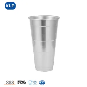 KLP 500ml 600ml 프로모션 재사용 가능한 인쇄 alu 커피 컵 알루미늄 텀블러 공 게임 알루미늄 컵