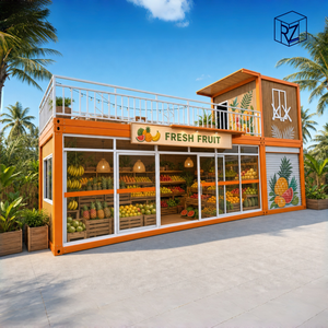 Café en conteneur préfabriqué avec auvent pour kiosque alimentaire, assemblage rapide, petit magasin modulaire, Ray-Zen, maison modulaire préfabriquée prête à l'emploi - Product Image 1