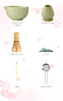 Ensemble de thé matcha Astief, 8 pièces, fouet en bambou, bol à matcha, cuillère en bambou, chawan en céramique personnalisé, ensemble de matcha japonais en forme de losange
