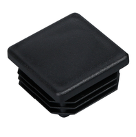 30x30mm Tube Carré Plastique Insertion Bouchon Embout Noir