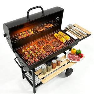 Parrilla de Carbón Portátil Resistente para Exteriores, Diseño de Doble Rueda, Varios Estilos Disponibles, Ideal para Barbacoas en el Patio Trasero - Product Image 2