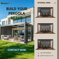 Pérgola motorizada con control remoto, techo de lamas ajustables, impermeable, para exteriores, patio trasero, terraza de piscina