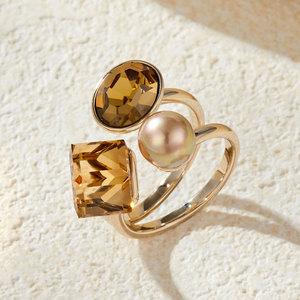 Ankora Red Geometric Open Ring <b>Adjustable</b> Crystal <b>Square</b> Index Finger Ring Party Jewelry - Product Image 4