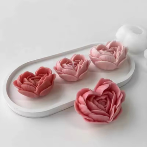 Moules à bougies en forme de cœur de rose, fabrication artisanale DIY, moules en résine époxy pour la fabrication de bougies en plâtre - Product Image 6
