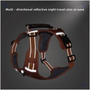 สายรัดสัตว์เลี้ยงแบบปรับได้ขนาดใหญ่ สะท้อนแสง หรูหรา สำหรับกิจกรรมกลางแจ้ง เสื้อกั๊กสุนัขแบบยุทธวิธี สายสะท้อนแสง ผ้า Oxford ไม่รั้ง คลิปหน้าสำหรับล่าสัตว์ คลิปคล้องคอ - Product Image 3