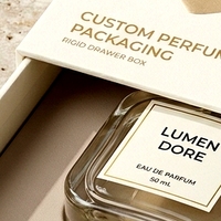 Boîte à parfum rigide blanche de luxe personnalisée, présentation pour une seule bouteille