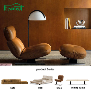 Ghế thư giãn da thật cao cấp phong cách Ý, sofa hiện đại cho phòng khách, nội thất cao cấp cho nhà ở, căn hộ, khách sạn - Product Image 1