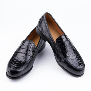 Scarpe Eleganti da Uomo in Pelle con Stampa Serpente, Vera Pelle Bovina, Cucitura Artigianale, Comode, con Lacci, per Ufficio e Uso Quotidiano Casual - Product Image 5