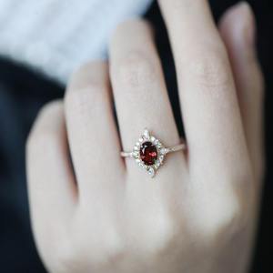 S925 pur argent japonais Design Niche rétro atmosphérique naturel <span class=keywords><strong>Pigeon</strong></span> sang rouge rubis anneau - Product Image 4