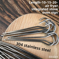 Brochettes suspendues en acier inoxydable 304 de qualité alimentaire, réutilisables pour four, friteuse à air et poulet rôti