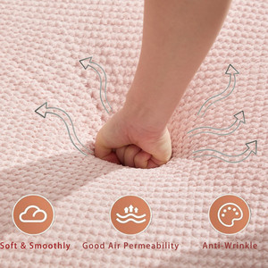 Sofá Curvo de Terciopelo Rosa y Blanco Contemporáneo Personalizable, Inflable, Empacado Plano y Comprimido, para 3 Personas, con Esponja Ovalada - Product Image 3
