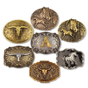 Boucle de ceinture personnalisée, design décoratif en relief 3D, boucles de ceinture en alliage de zinc métallique de style western cowboy pour hommes - Product Image 3