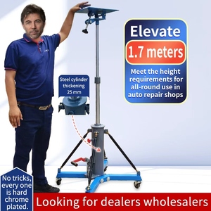 Nouveau vérin de levage hydraulique de style européen 0,5 tonne portable à levage élevé 1,8 m en acier bleu - Product Image 3