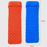 Matelas gonflable ultraléger pliable en nylon TPU Tapis de couchage imperméable pour le camping avec oreiller pour la randonnée pédestre