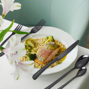 Thiết kế mới búa xử lý muỗng dao nĩa đồ dùng <span class=keywords><strong>Set</strong></span> Cưới Flatware vàng thiết lập dao kéo - Product Image 3