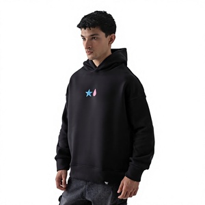 Sudadera con Capucha Oversize Negra Digital Spider Puff con Estampado de Estrella, Casual, de Forro Polar de Spandex/Poliéster, Manga Larga - Product Image 2