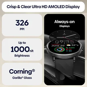 Montre connectée S61 <span class=keywords><strong>GTR</strong></span> <span class=keywords><strong>3</strong></span> <span class=keywords><strong>Pro</strong></span> avec appels vocaux, écran AMOLED 1,43 pouces, acier inoxydable 316L, bracelet en caoutchouc, étanche, suivi de la forme physique - Product Image 2
