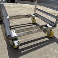 Carro de Plataforma de Acero Inoxidable de 4 Ruedas, 60x40cm, Motor de 1000W, Carro de Transporte Industrial de Grado Alimenticio para Almacén