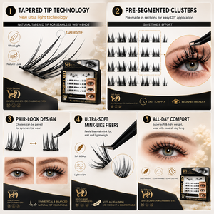 <span class=keywords><strong>Kit</strong></span> de <span class=keywords><strong>Cils</strong></span> en Grappes Naturels en Vrac, Faits Main, DIY, Effet Anime Féerique, 3D, Bande Fine et Souple, en Vison, Étiquette Privée, Vente en Gros - Product Image 2