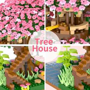 2008 Piezas Mini Micro Ladrillos Casa Árbol de Sakura Bloques de Construcción Set Flor de Cerezo Juguetes DIY para Ensamblar - Product Image 6