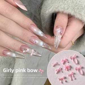 Nouveaux Nœuds 3D Rose Fuchsia pour <span class=keywords><strong>Nail</strong></span> <span class=keywords><strong>Art</strong></span>, Breloques en Résine Style Nœud Papillon Français avec Rubans de <span class=keywords><strong>D</strong></span>écoration pour Ongles - Product Image 2