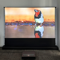 Pantalla de proyector de suelo motorizada ALR de 84 pulgadas, pantalla retráctil eléctrica antiluz para Proyector láser UST 4K 3D