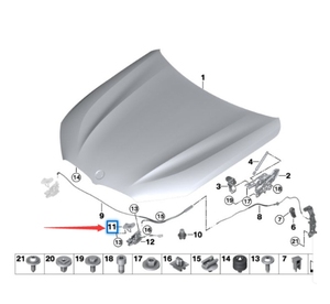 51237473707  Cerradura de Capó para BMW Serie 3 G20  Serie 8 <span class=keywords><strong>G15</strong></span> - Product Image 6