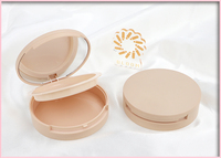 Surligneur rond en plastique double plateaux personnalisé de haute qualité Réglage du maquillage Poudre Boîtier compact