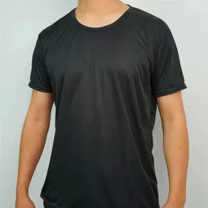 Mannen T-shirts Polyester Ademend Casual Plus Size Mannen T-shirts Effen Wafel Vlakte Geen Merk T-shirt