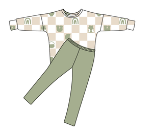 Qingli OEM <strong>St</strong> <strong>Patrick</strong> Kids <strong>Clothing</strong> Bamboo Peplum and Leggings Baby Girl Set - Product Image 4