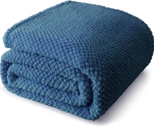 Màu hồng mềm microplush kẻ sọc Jacquard bỏng ngô flannel lông cừu ném Chăn cho bộ đồ giường đi văng sofa - Product Image 6