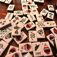 Nouveauté 2026 : Ensemble de Mahjong Américain de Luxe Portable, Édition Limitée, Motif Vampires et Fantômes, pour un Divertissement Mahjong d'Halloween