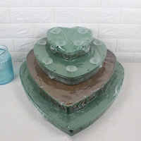 Mousse florale humide DREA en cage, motif cœur, pour décoration de voiture de mariage