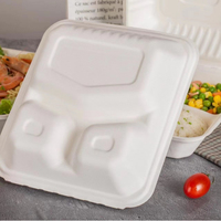Contenitori Clamshell da Asporto di Alta Qualità Ecologici 9*8 Pollici con 2 Scomparti