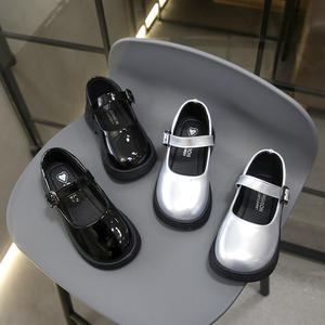 Zapatos de Vestir de Cuero para Niñas, Primavera-Otoño 2025, Nueva Moda, Estilo Princesa, Suela Suave, para Actuaciones Escolares, Forro de Cuero Sintético Plateado - Product Image 3