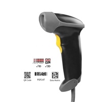 Lector de Códigos de Barras 2D USB con Cable, Económico, de Mano, con Detección Automática Rápida, para Inventario, Almacén, Supermercado