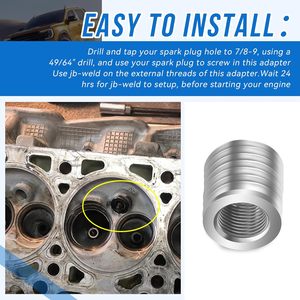 Juego de bujes para reparación de roscas de culata para <span class=keywords><strong>Ford</strong></span> 4.6L 5.4L 2 válvulas, a elegir según el nivel de daño, reparación del orificio de la bujía del motor - Product Image 6