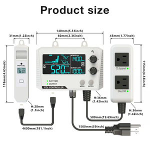Chất lượng cao Carbon Dioxide điều khiển Dual Channel tự động <span class=keywords><strong>CO2</strong></span> kiểm soát nồng độ cho nhà kính cây - Product Image 2