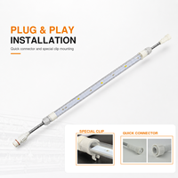 Tube lumineux LED pour volailles 48V DC IP67 étanche, dimmable, sans scintillement, pour élevages de poulets de chair et de poules pondeuses