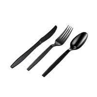 Factory Directly Disposable Metal Plastic Gold Silver Cutlery Set