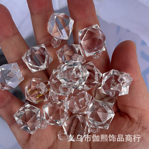 Acrylic Faceted Diamond Shaped Pendant Beads 16mm For Jewelry Making Loose Beads With Hole <b>Clear</b> Colorful <b>Resin</b> Craft Supplies - Product Image 3