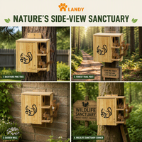 Maison pour écureuils en bois de luxe avec toit résistant aux intempéries, habitat extérieur en bois naturel pour la décoration du jardin et la protection de la faune.