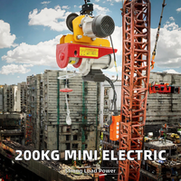 Nouvelle mini palan électrique 200 kg 220V/230V pour le levage de câbles métalliques pour restaurants, hôtels et usines
