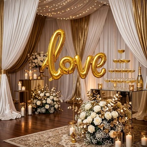 Decorazioni per Festa di San Valentino, Palloncini 'I Love You' in Elio, Oro Rosa, Dorato, Rosso, Mini Palloncini a Forma di Lettere in Mylar - Product Image 5