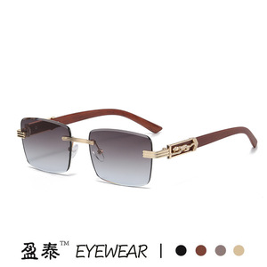 Eyewear Square Frameless <b>Sunglasses</b> UV400 <b>Blue</b> Lens Unisex Fashion - Product Image 4